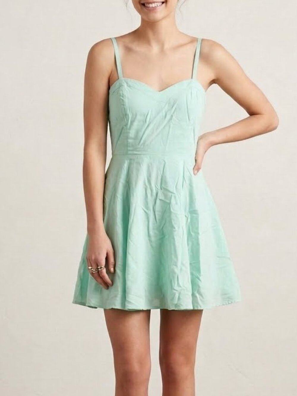 Aritzia Talula Lipinski Skater Sweetheart Dress Mint Aqua Turqoise Size 2